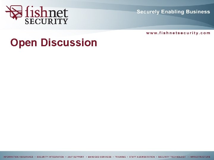 Open Discussion Open Discussion