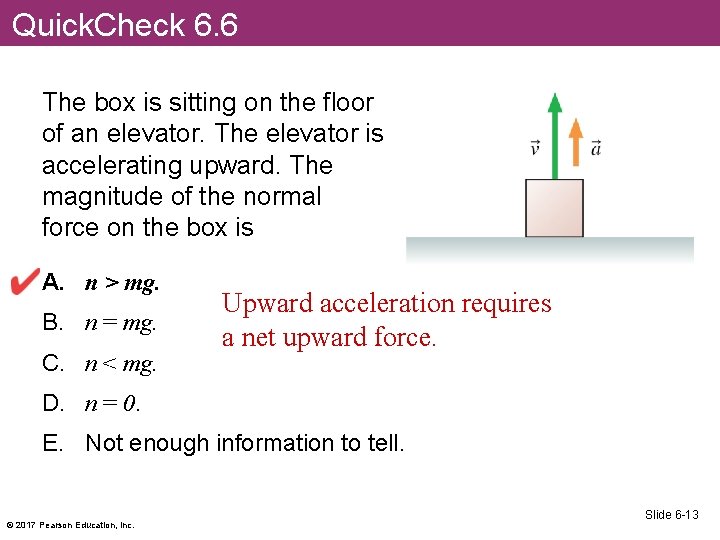 Quick. Check 6. 6 The box is sitting on the floor of an elevator.