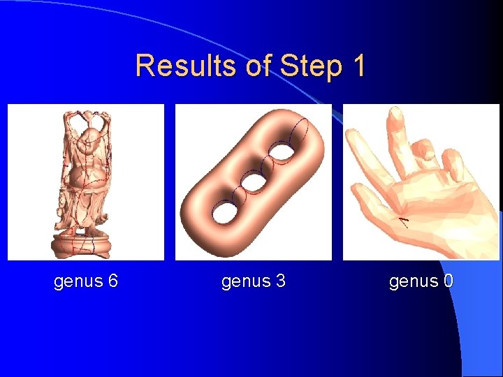 Results of Step 1 genus 6 genus 3 genus 0 