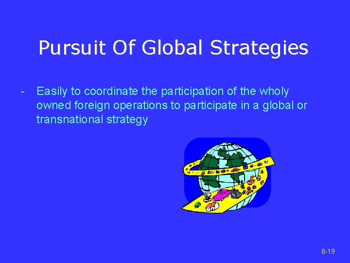 Pursuit Of Global Strategies - Easily to coordinate the participation of the wholy owned