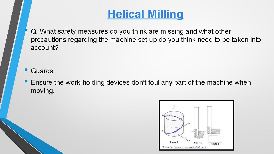 Helical Milling • Q. What safety measures do you think are missing and what