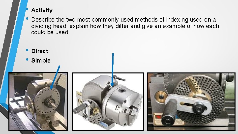  • Activity • Describe the two most commonly used methods of indexing used