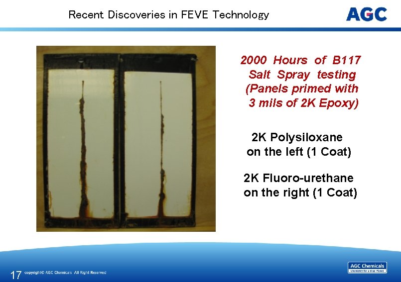 Recent Discoveries in FEVE Technology 2000 Hours of B 117 Salt Spray testing (Panels