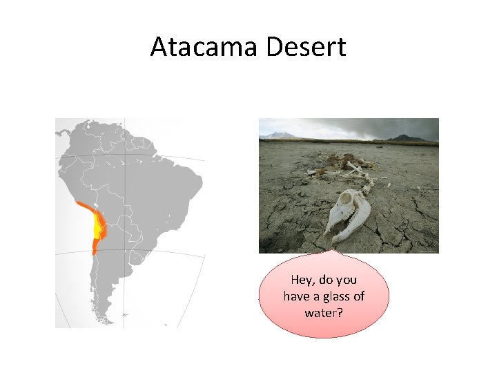 Atacama Desert Hey, do you have a glass of water? 