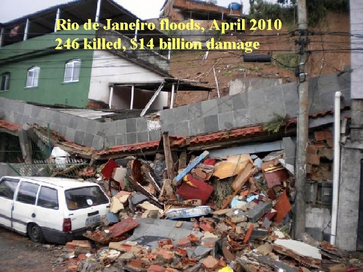 Rio de Janeiro floods, April 2010 246 killed, $14 billion damage 