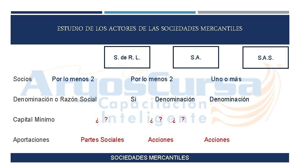 ESTUDIO DE LOS ACTORES DE LAS SOCIEDADES MERCANTILES S. de R. L. Socios Por