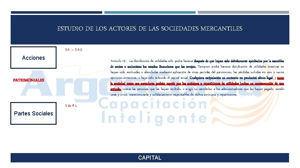 ESTUDIO DE LOS ACTORES DE LAS SOCIEDADES MERCANTILES S. A. – S. A. S.