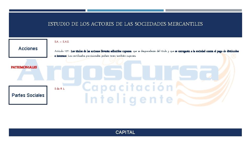 ESTUDIO DE LOS ACTORES DE LAS SOCIEDADES MERCANTILES S. A. – S. A. S.