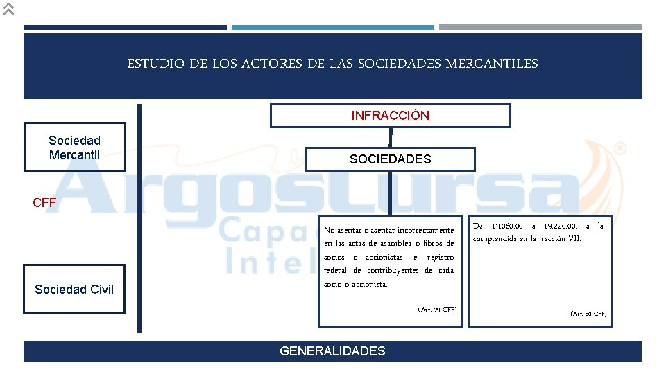 ESTUDIO DE LOS ACTORES DE LAS SOCIEDADES MERCANTILES INFRACCIÓN Sociedad Mercantil SOCIEDADES CFF Sociedad