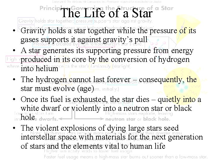 The Life of a Star • Gravity holds a star together while the pressure