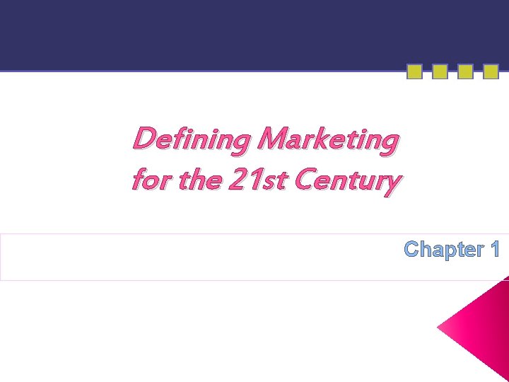 Defining Marketing for the 21 st Century Chapter 1 