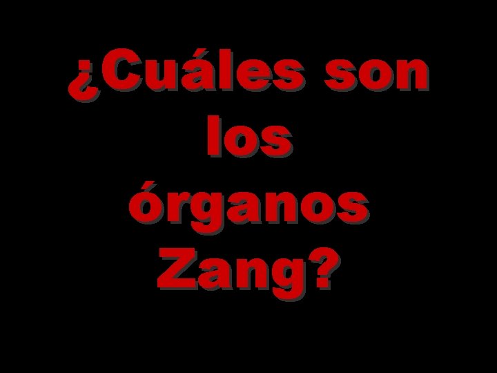 ¿Cuáles son los órganos Zang? 