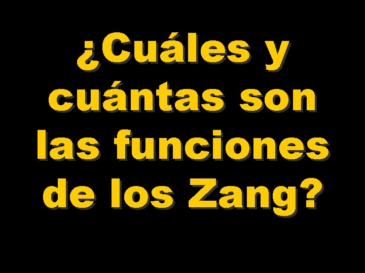 ¿Cuáles y cuántas son las funciones de los Zang? 