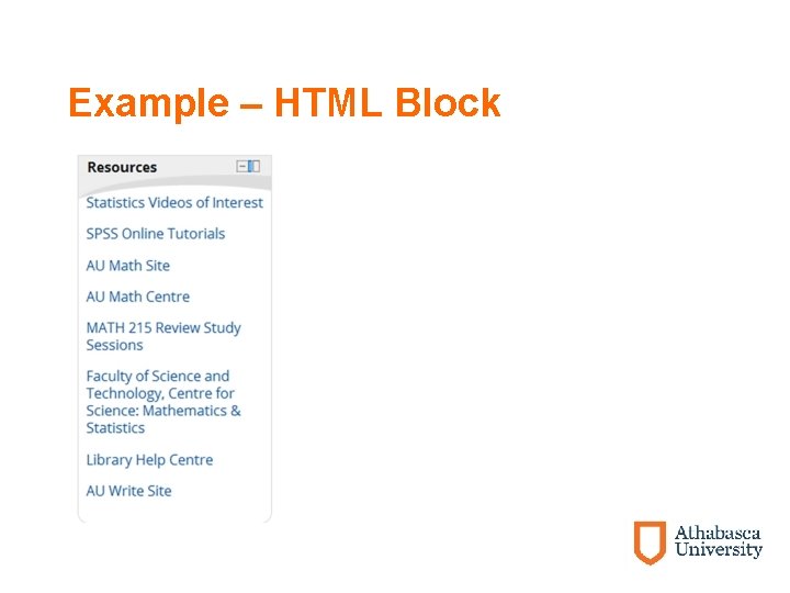 Example – HTML Block 