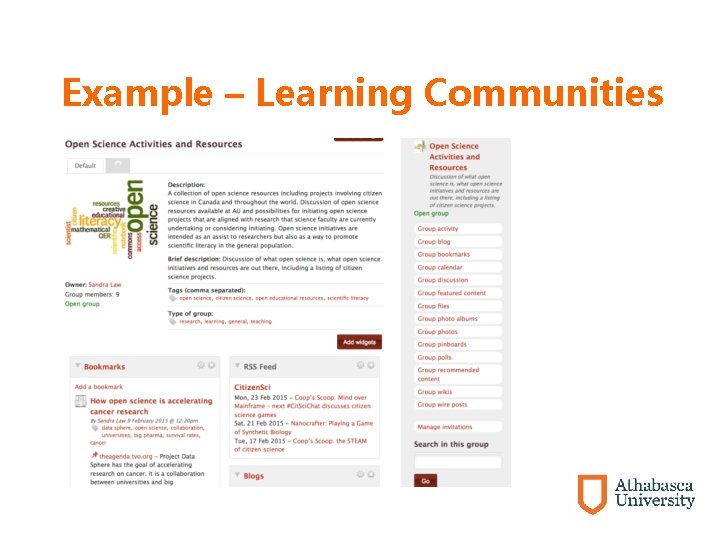 Example – Learning Communities 