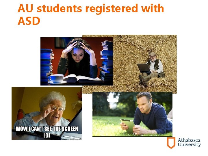 AU students registered with ASD 