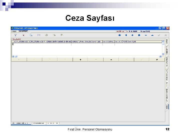 Ceza Sayfası Fırat Üniv. Personel Otomasyonu 12 