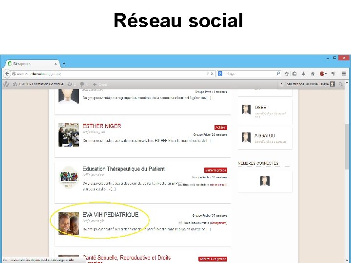 Réseau social Dans le réseau social Réseau social Dans le réseau social
