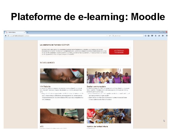 Plateforme de e-learning: Moodle Plateforme de e-learning: Moodle