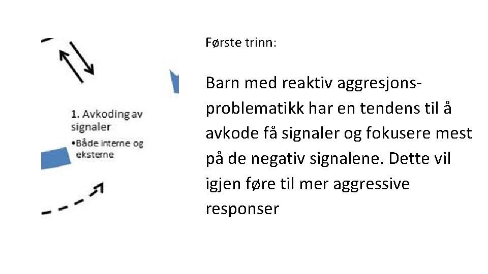 Første trinn: Barn med reaktiv aggresjonsproblematikk har en tendens til å avkode få signaler