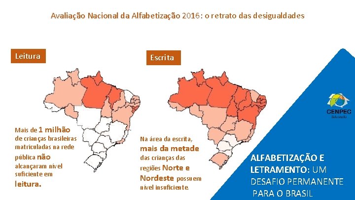 Avaliação Nacional da Alfabetização 2016: o retrato das desigualdades Leitura Mais de 1 milhão