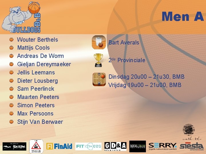 Men A Wouter Berthels Mattijs Cools Andreas De Worm Gieljan Dereymaeker Jellis Leemans Dieter