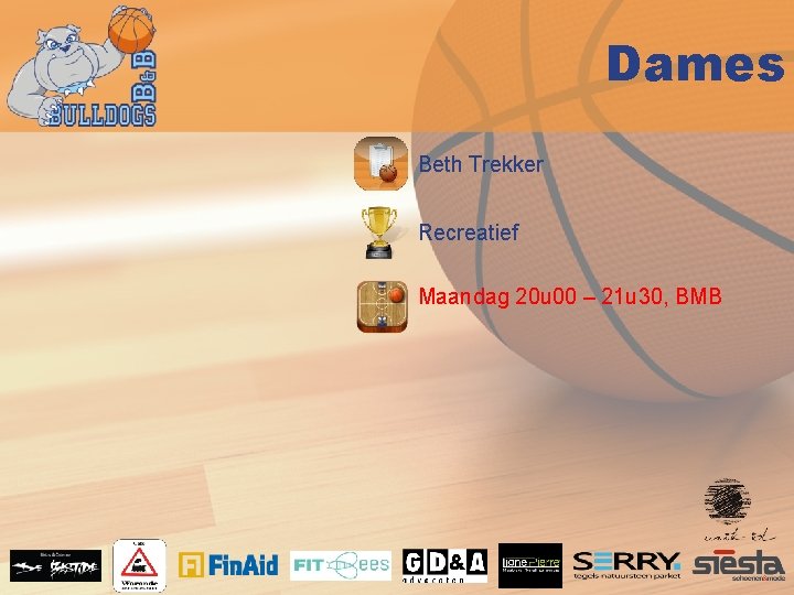 Dames Beth Trekker Recreatief Maandag 20 u 00 – 21 u 30, BMB 