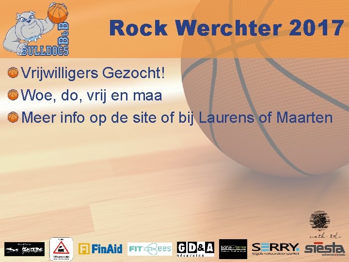 Rock Werchter 2017 Vrijwilligers Gezocht! Woe, do, vrij en maa Meer info op de
