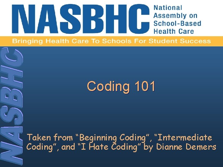Coding 101 Taken from “Beginning Coding”, “Intermediate Coding”, and “I Hate Coding” by Dianne