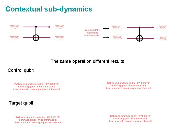 Contextual sub-dynamics The same operation different results Control qubit Target qubit 