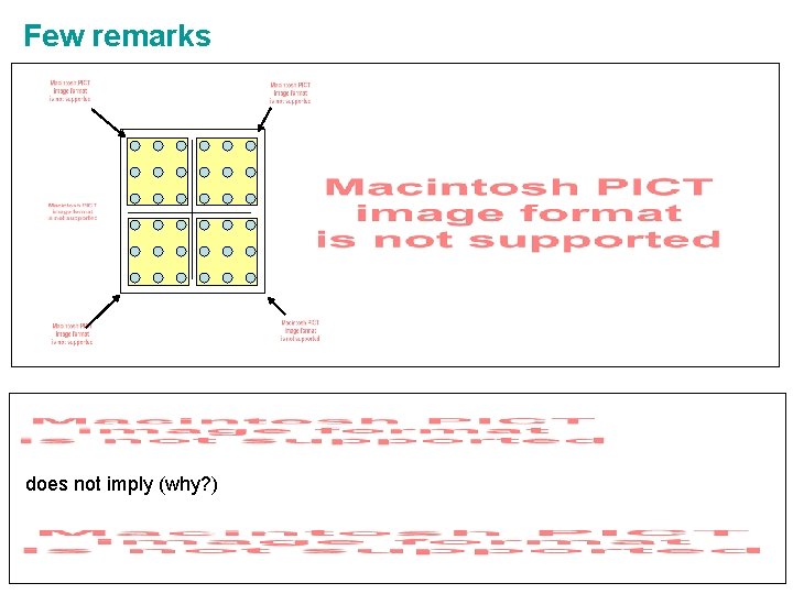 Few remarks does not imply (why? ) 