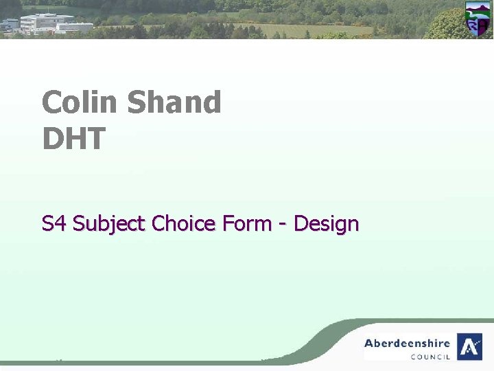 Colin Shand DHT S 4 Subject Choice Form - Design 
