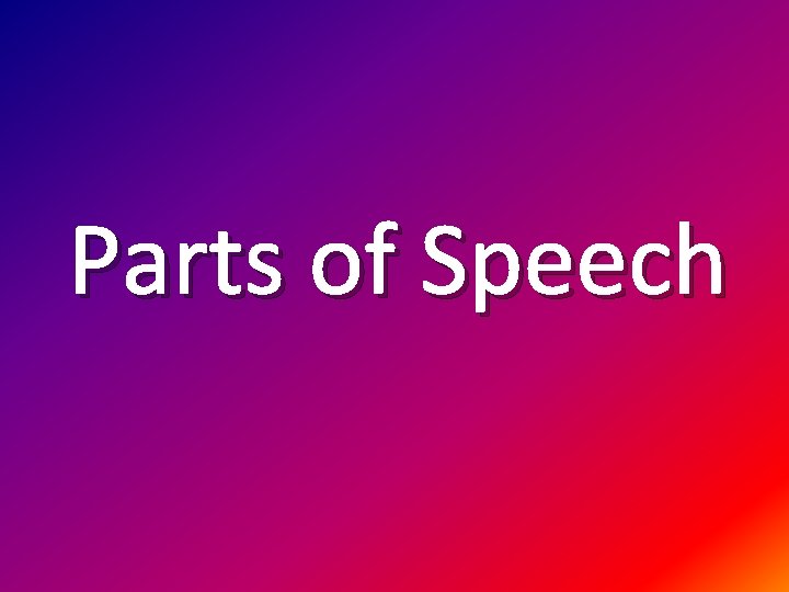 Parts of Speech 