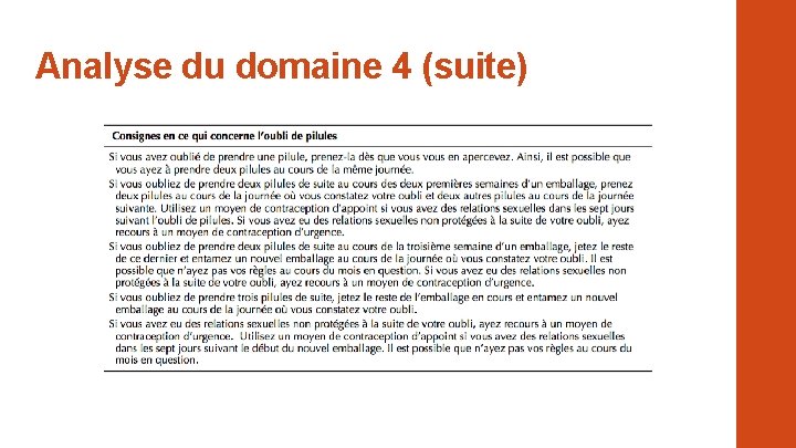 Analyse du domaine 4 (suite) Analyse du domaine 4 (suite)