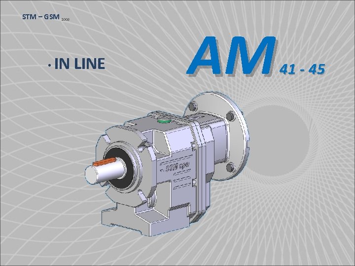 STM – GSM 2008 • IN LINE AM 41 - 45 