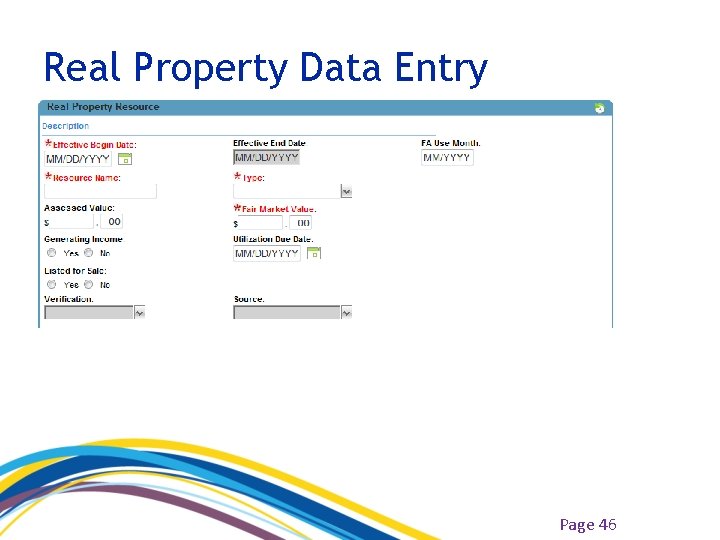 Real Property Data Entry Page 46 