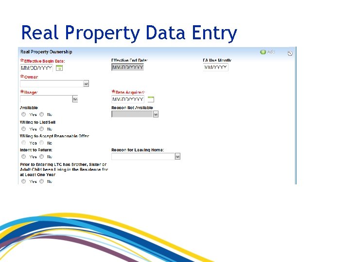 Real Property Data Entry 