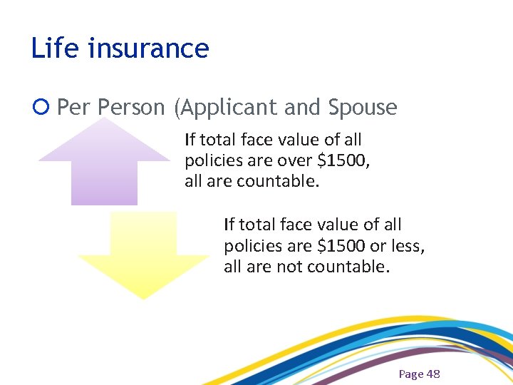 Life insurance Person (Applicant and Spouse If total face value of all policies are