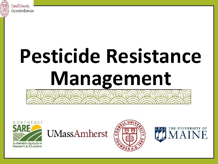 Pesticide Resistance Management 