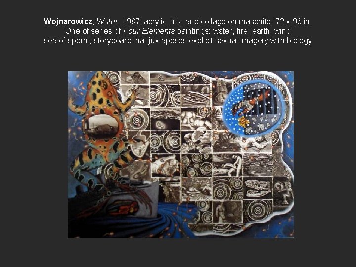 Wojnarowicz, Water, 1987, acrylic, ink, and collage on masonite, 72 x 96 in. One