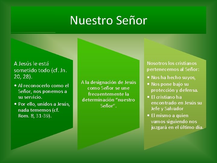 Nuestro Señor A Jesús le está sometido todo (cf. Jn. 20, 28). • Al Nuestro Señor A Jesús le está sometido todo (cf. Jn. 20, 28). • Al