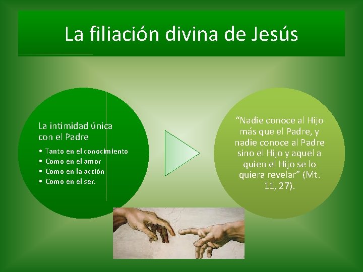 La filiación divina de Jesús La intimidad única con el Padre • • Tanto La filiación divina de Jesús La intimidad única con el Padre • • Tanto