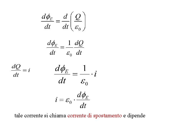 tale corrente si chiama corrente di spostamento e dipende 