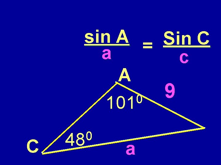 Find a don’t need sin A = sin Sin A B = ab B,