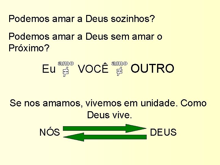 Podemos amar a Deus sozinhos? Podemos amar a Deus sem amar o Próximo? Eu