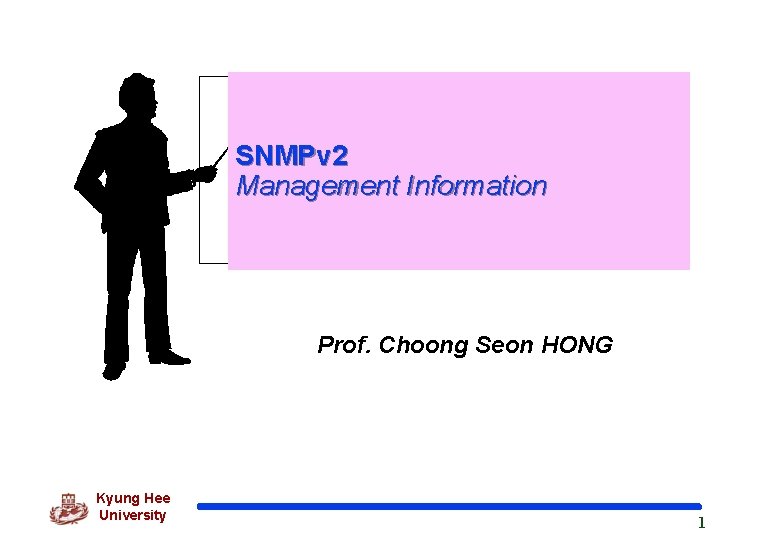 SNMPv 2 Management Information Prof. Choong Seon HONG Kyung Hee University 1 SNMPv 2 Management Information Prof. Choong Seon HONG Kyung Hee University 1