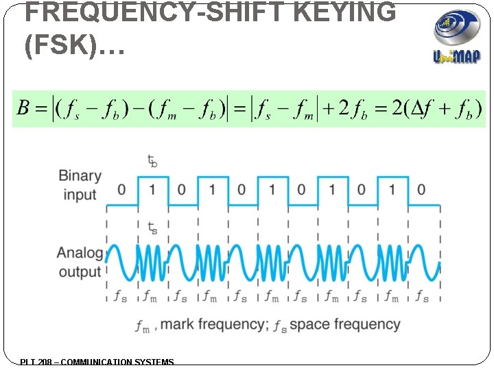 FREQUENCY-SHIFT KEYING (FSK)… PLT 208 – COMMUNICATION SYSTEMS 