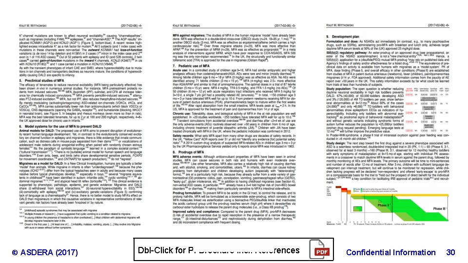 © ASDERA (2017) Dbl-Click for PI Brochure incl. References Confidential Information 30 