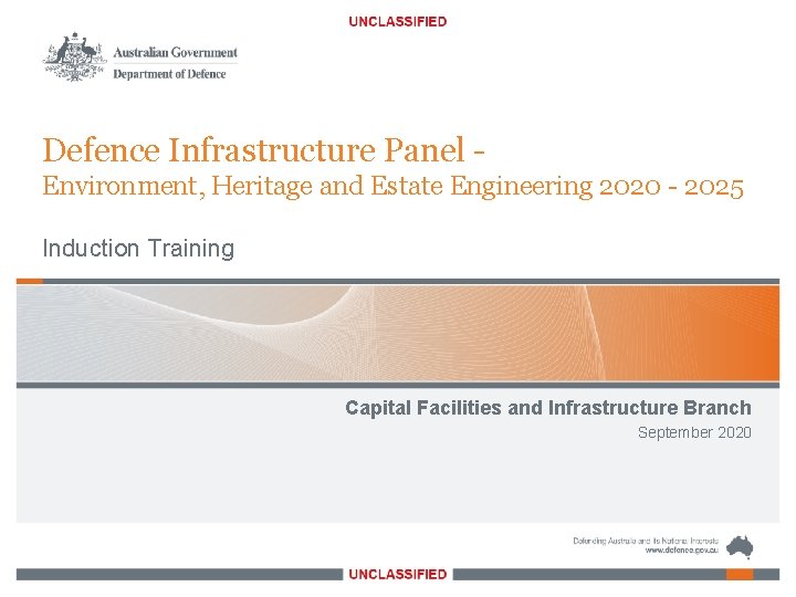 Defence Infrastructure Panel Environment, Heritage and Estate Engineering 2020 - 2025 Induction Training Capital