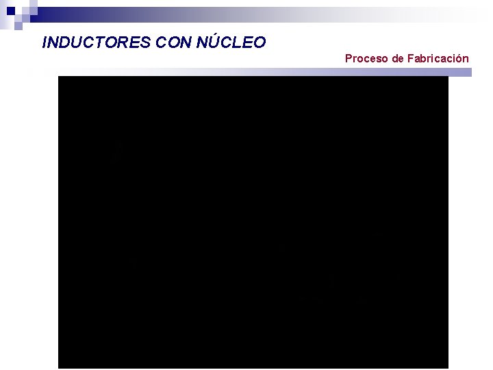 INDUCTORES CON NÚCLEO Proceso de Fabricación 